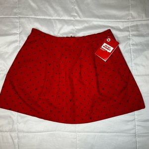 NWT Oh My Disney collection red pleated polka dot skirt - size large